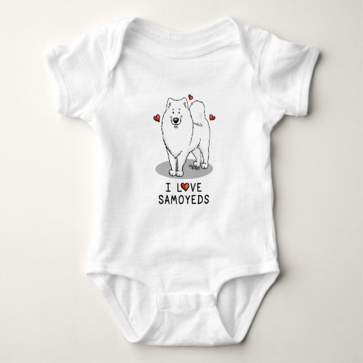 I Love Samoyeds - Cute dog Romper (Voorkant)