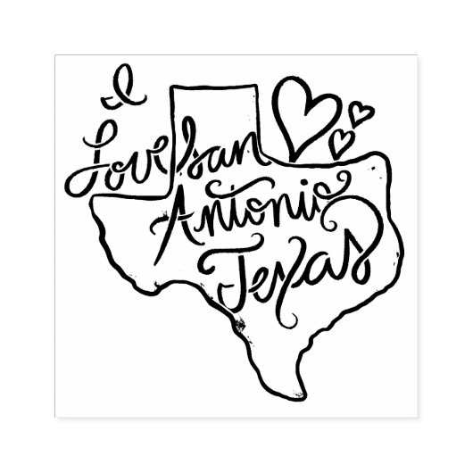 I love San Antonio Texas Rubberstempel (Afrduk)