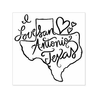 I love San Antonio Texas Zelfinktende Stempel