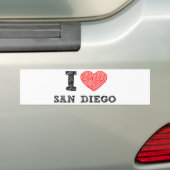 I Love San Diego Bumpersticker (Op auto)