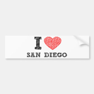 I Love San Diego Bumpersticker