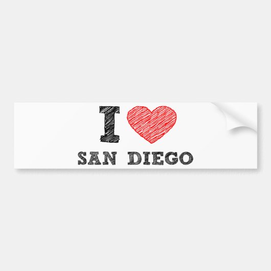 I Love San Diego Bumpersticker (Voorkant)