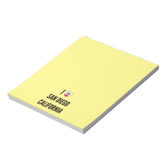 I Love San Diego, California Notitieblok (Linkerzijde)