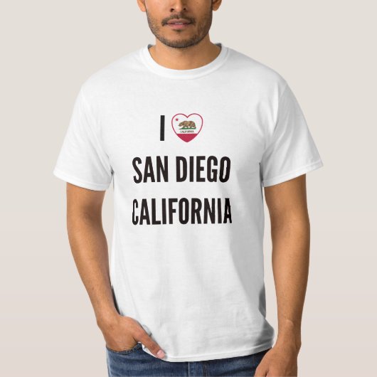 I Love San Diego, California T-shirt (Voorkant)