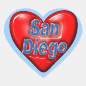 I Love San Diego Hart Sticker (Voorkant)