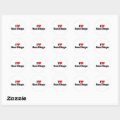 I Love San Diego Ronde Sticker (Vel)