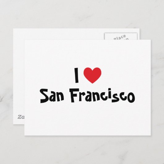 I Love San Francisco Briefkaart (Voorkant / Achterkant)