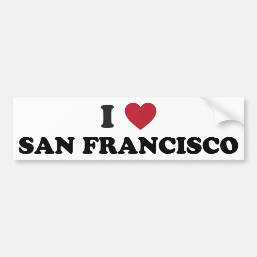 I Love San Francisco Bumpersticker (Voorkant)