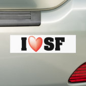 I Love San Francisco Bumpersticker (Op auto)