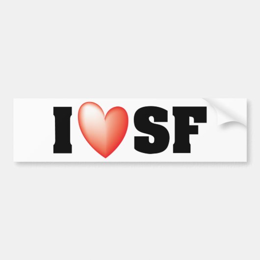 I Love San Francisco Bumpersticker (Voorkant)