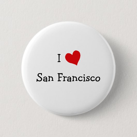 I Love San Francisco Ronde Button 5,7 Cm (Voorkant)