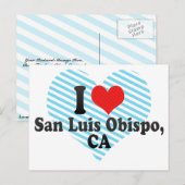 I Love San Luis Obispo,+CA Briefkaart (Voorkant / Achterkant)