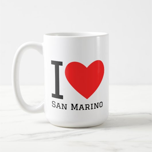 I love San Marino square sticker Koffiemok (Links)