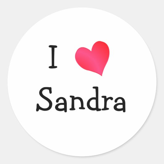 I Love Sandra Ronde Sticker (Voorkant)