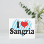 I Love Sangria Briefkaart (Staand voorkant)