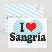 I Love Sangria Briefkaart (Voorkant / Achterkant)