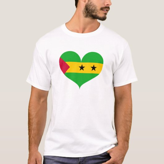 I Love Sao Tomome and Principe Flag T-shirt (Voorkant)