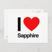 i love sapphire briefkaart (Voorkant / Achterkant)