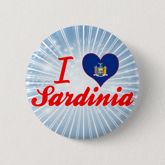 I Love Sardinia, New York Ronde Button 5,7 Cm (Voorkant)