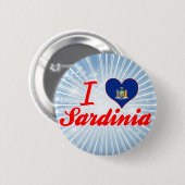 I Love Sardinia, New York Ronde Button 5,7 Cm (Voorkant /achterkant)