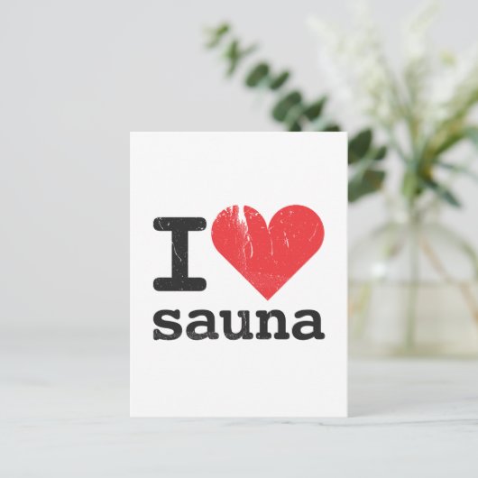 I Love Sauna Briefkaart (Staand voorkant)