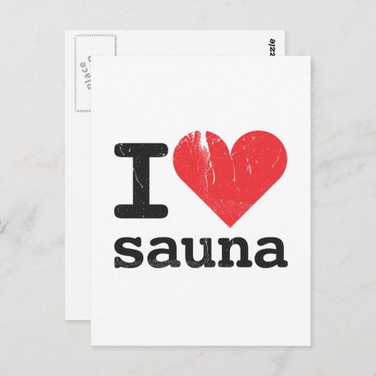 I Love Sauna Briefkaart (Voorkant / Achterkant)