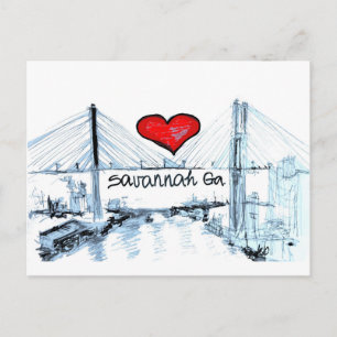 I love Savannah Ga Briefkaart