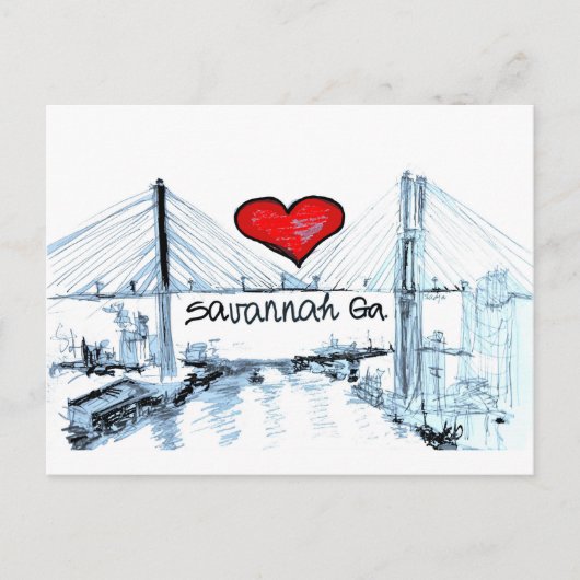 I love Savannah Ga Briefkaart (Voorkant)