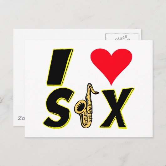I Love Sax Briefkaart (Voorkant / Achterkant)