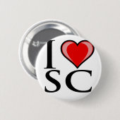 I Love SC - South Carolina Ronde Button 5,7 Cm (Voorkant /achterkant)