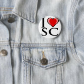 I Love SC - South Carolina Ronde Button 5,7 Cm (In situ)
