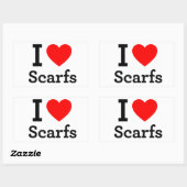 I Love Scarfs Rechthoekige Sticker (Vel)