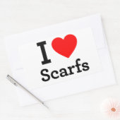 I Love Scarfs Rechthoekige Sticker (Envelop)