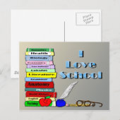 I Love School Briefkaart (Voorkant / Achterkant)