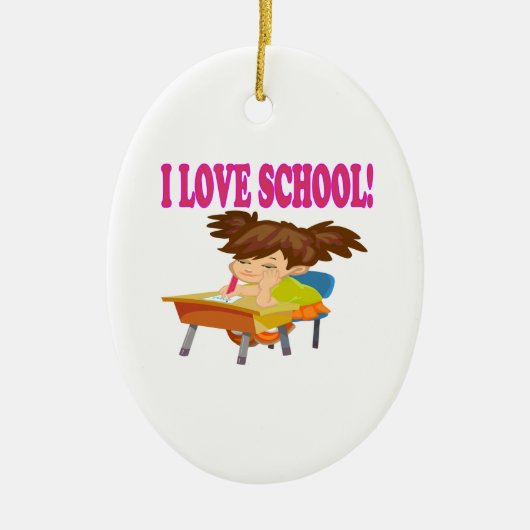 I Love School Keramisch Ornament (Voorkant)