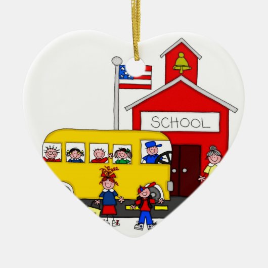 I Love School Keramisch Ornament (Voorkant)