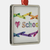I Love School Metalen Ornament (Rechts)