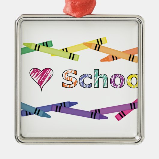 I Love School Metalen Ornament (Voorkant)