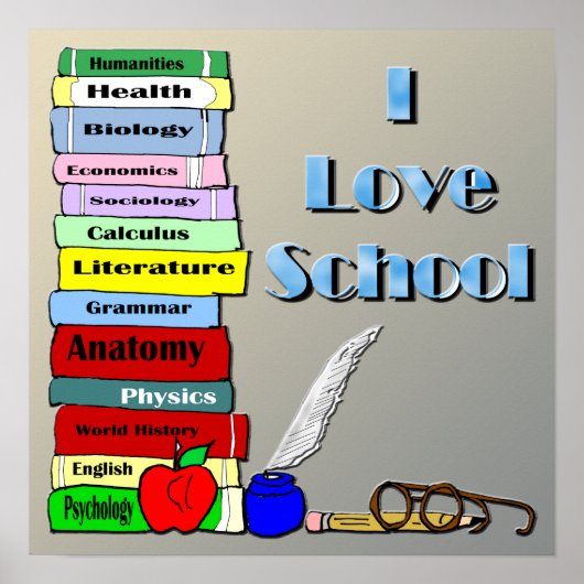 I Love School Poster (Voorkant)