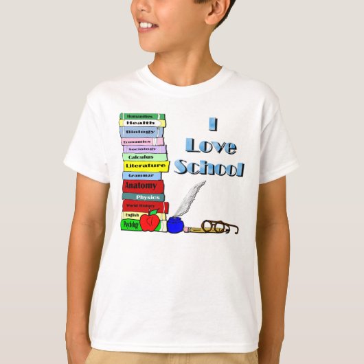 I Love School T-shirt (Voorkant)