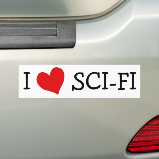 I Love Sci-fi Bumpersticker (Op auto)