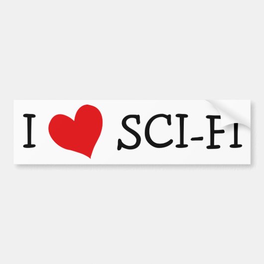 I Love Sci-fi Bumpersticker (Voorkant)
