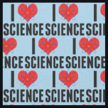 I Love Science Blue Stof<br><div class="desc">Ik hou van de geek van de Wetenschap met een cool atoom model rond een rood hart. Geweldige blauw weefselcadeau voor een wetenschapper.</div>