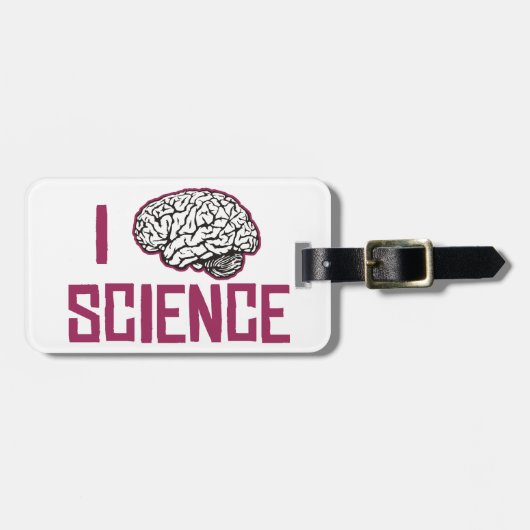 I Love Science (brain) Bagagelabel (Voorkant horizontaal)