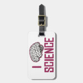 I Love Science (brain) Bagagelabel (Voorkant verticaal)