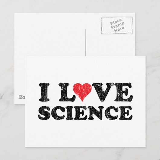 I Love Science Briefkaart (Voorkant / Achterkant)