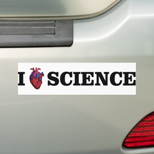 I Love Science bumper sticker (Op auto)