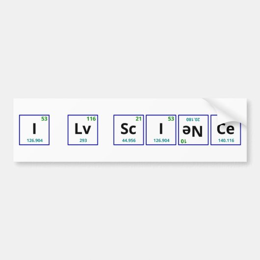 I Love Science Bumpersticker (Voorkant)
