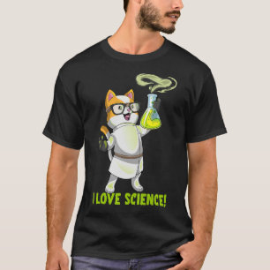 I Love Science Cat Chemistry Cute Cation Pawsitive T-shirt