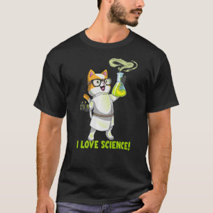 I Love Science Cat Chemistry Cute Cation Pawsitive T-shirt